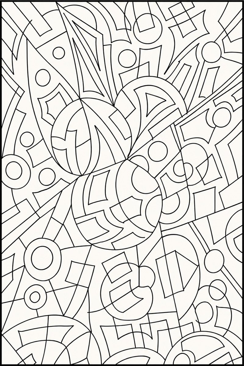 Shapes page as plain line work, ready to start.